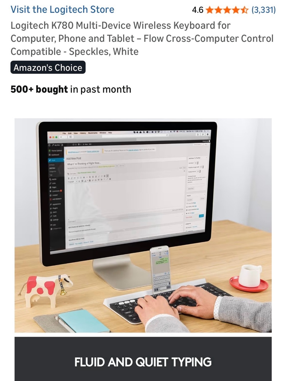 Logitech Wireless Keyboard & silent mouse